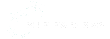 BNP Paribas logo featuring four white star-like shapes arranged in a circular pattern to the left of the text.