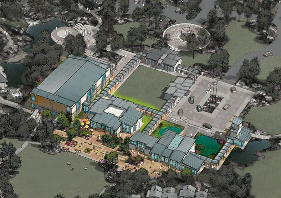 Rendering of the Veteran's Lodge main complex.