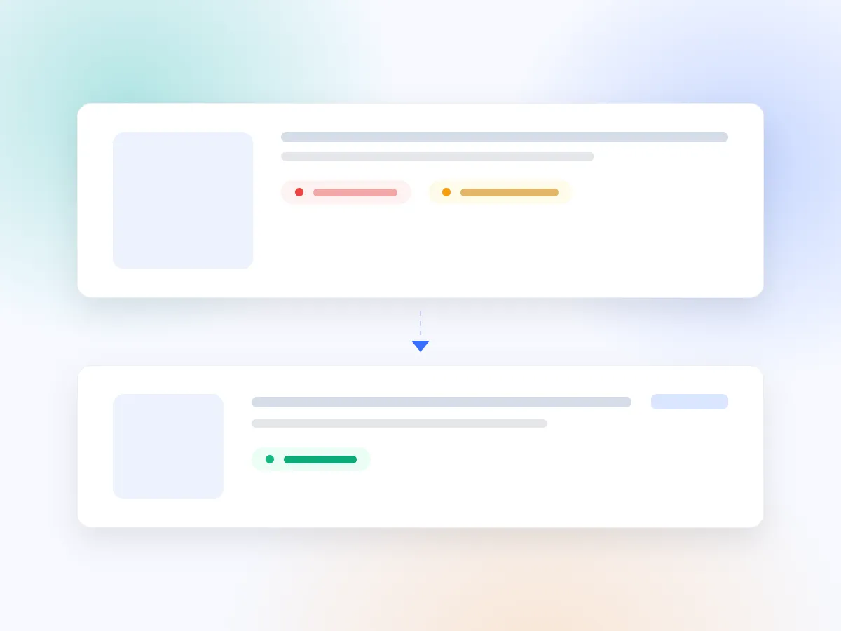 A product row with data issues being resolved