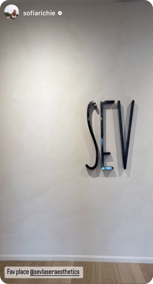 sofia richie at SEV SKIN