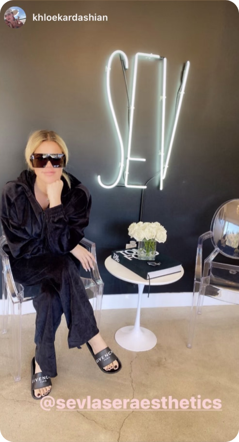 khloe kardashioan at SEV SKIN