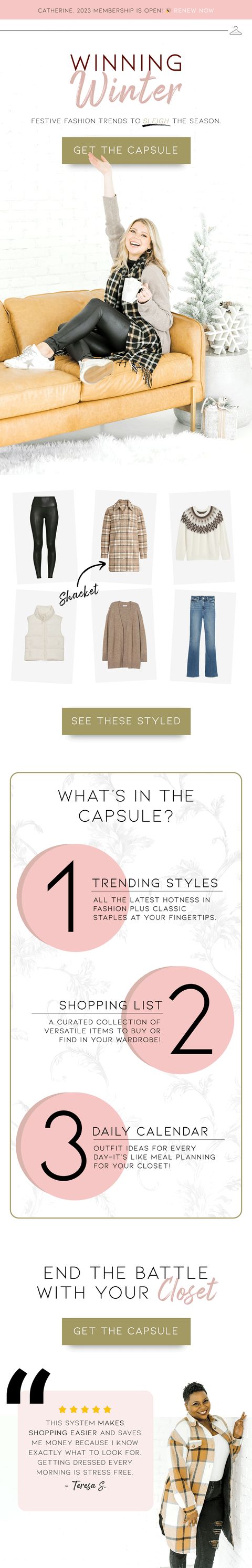 Winter Capsule fashion email designed by Delvity