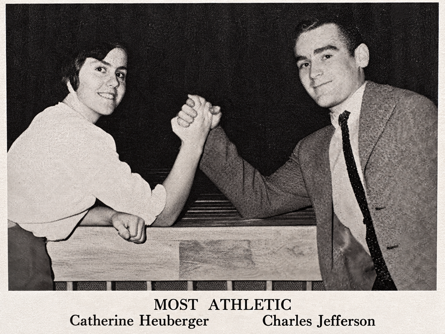 Catherine Heuberger and Charlie Jefferson pictured as the ORR Class of 1962 Most Athletic students