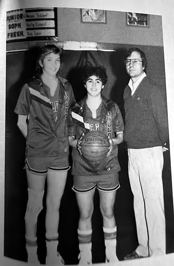 Andrea Porter, at left, pictured with a fellow Old Rochester Regional basketball player and coach