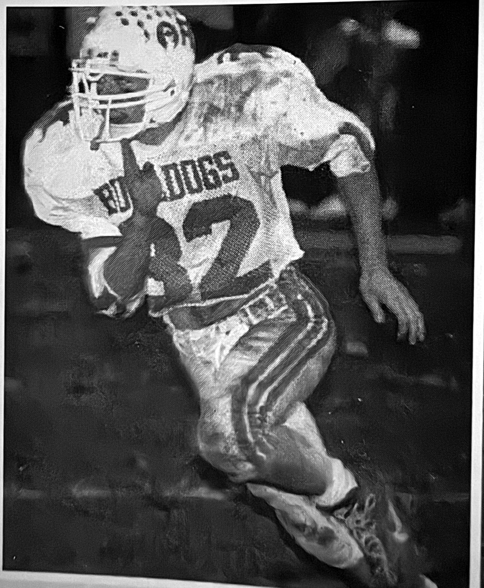 Scott Dragos, number 75, carrying the football for Old Rochester Regional