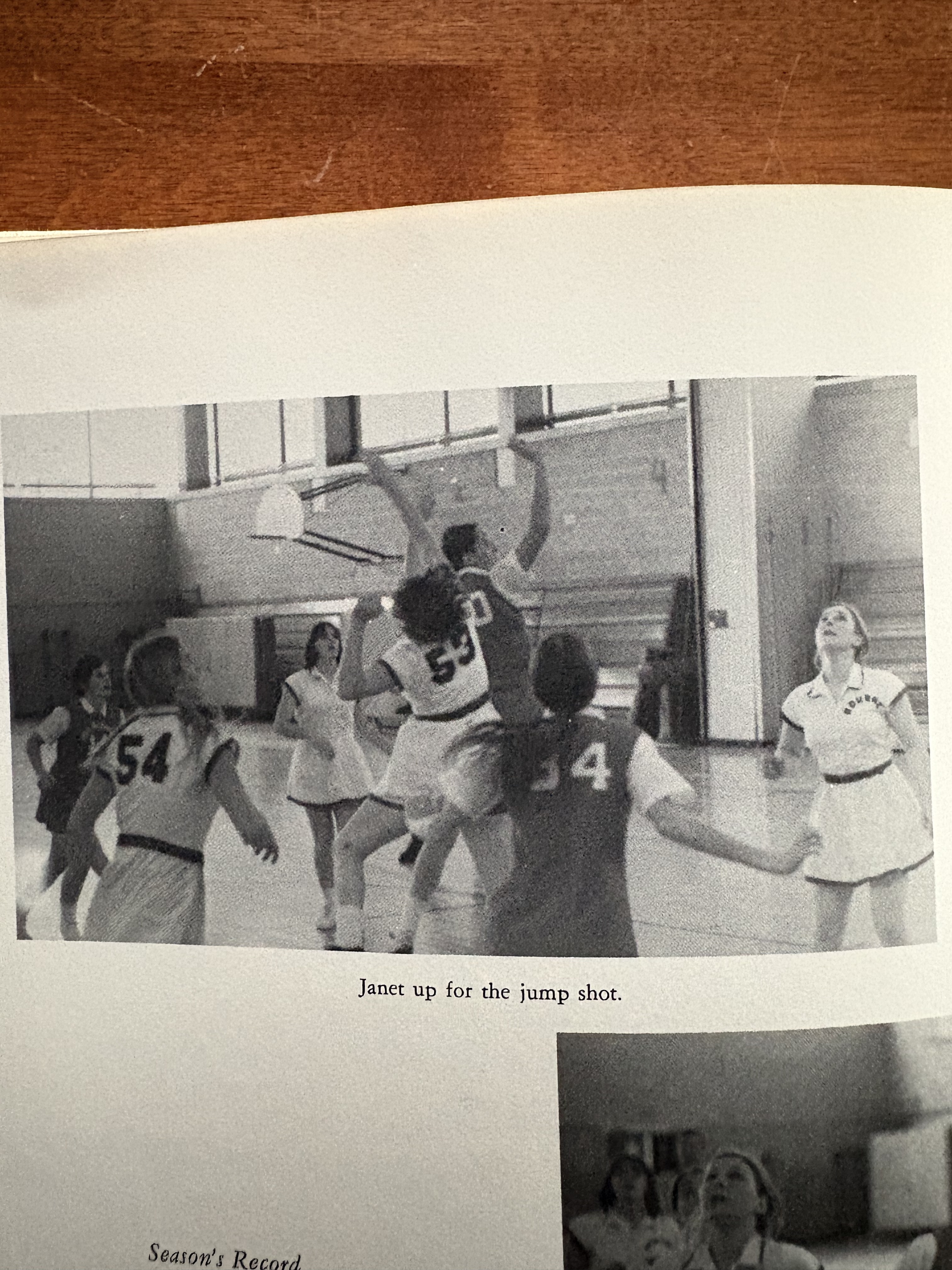 “Janet up for the jump shot,” as captioned in the original ORR yearbook.