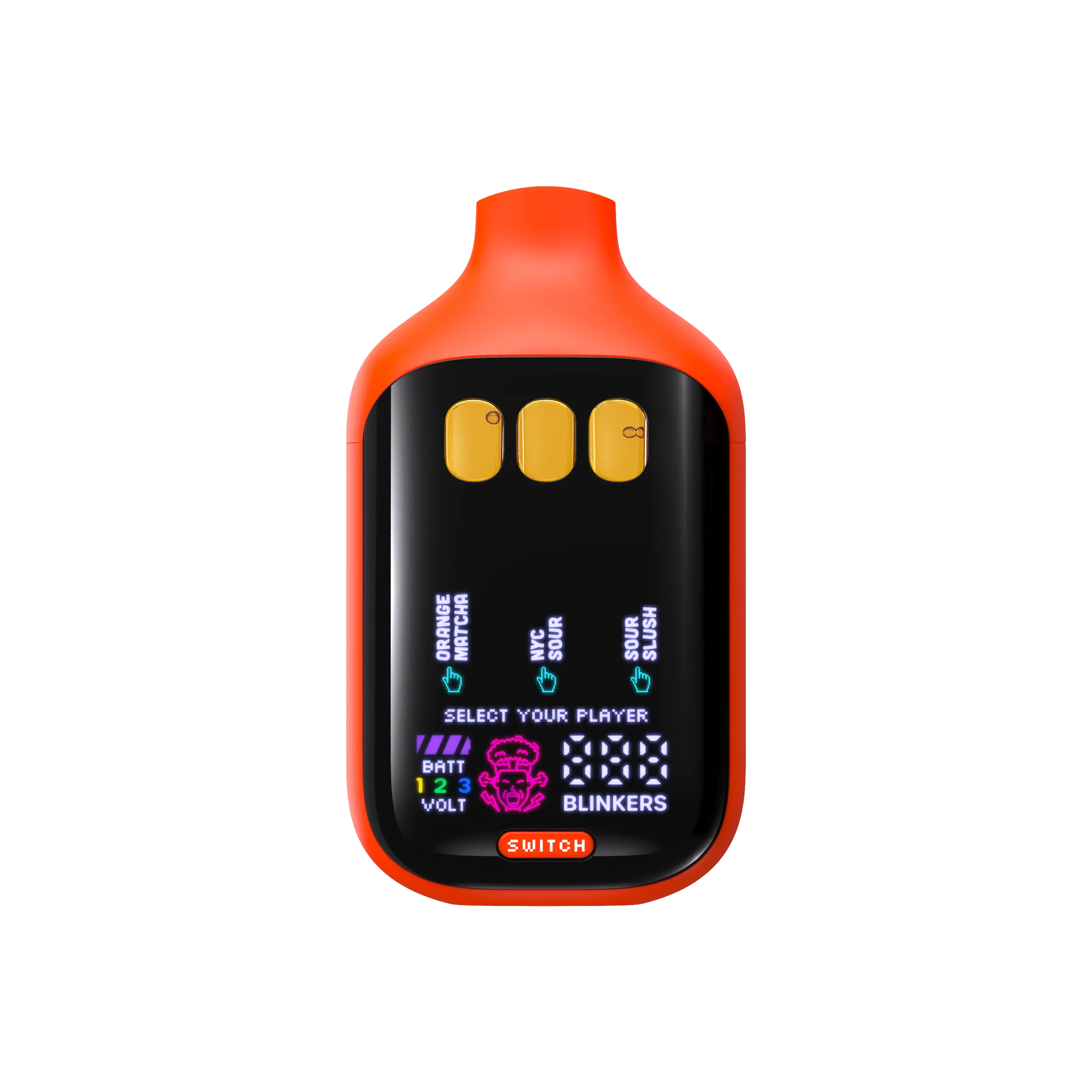 Orange Boutiq Switch V6, front view with three chamber windows