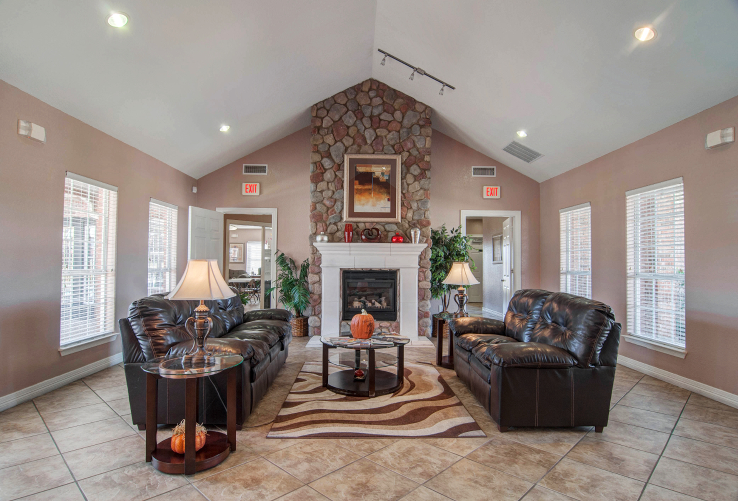 Clubhouse with sofas and tv