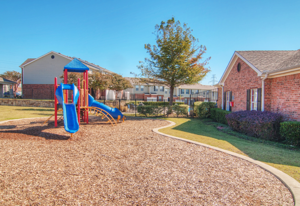 Playground area with slide