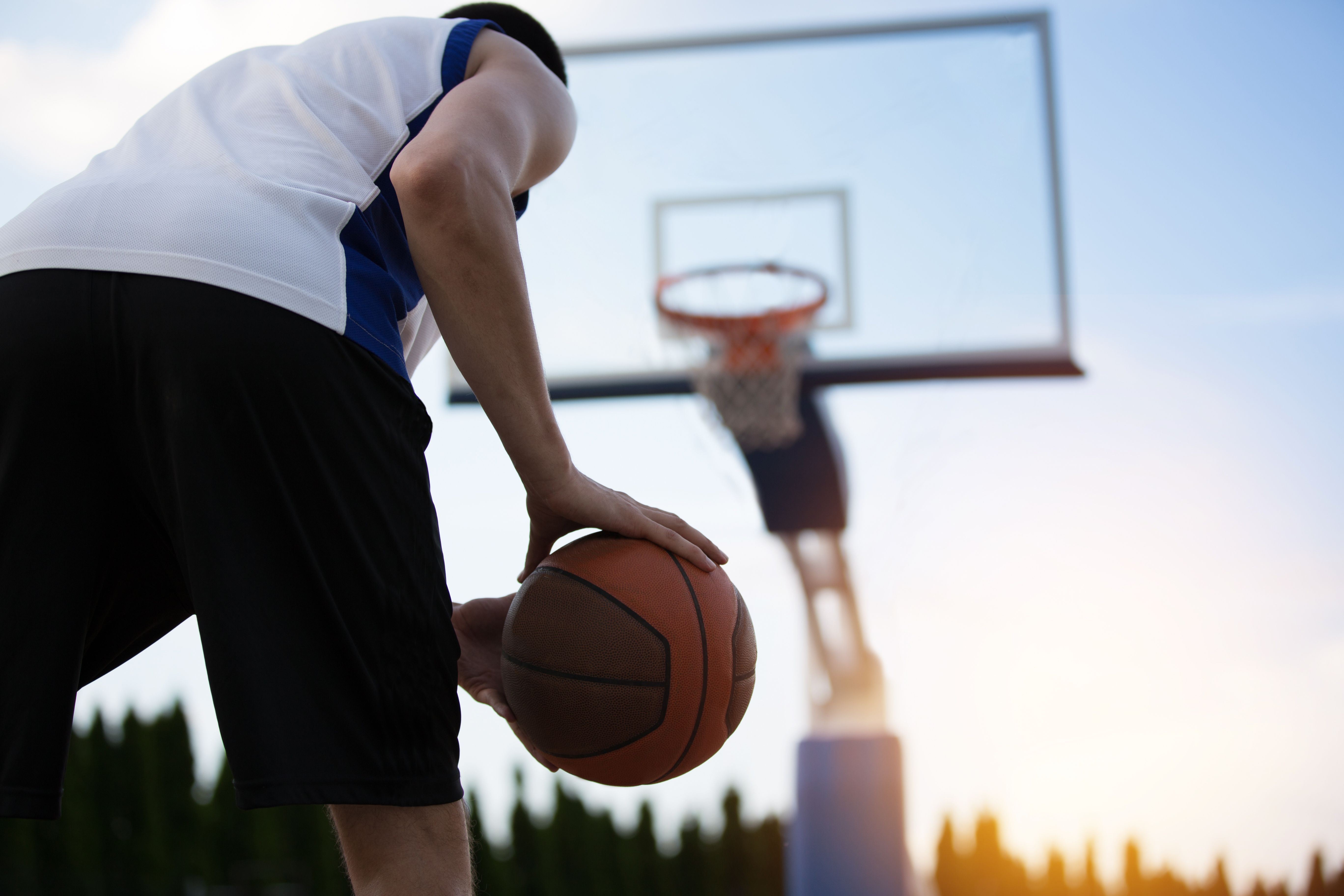 Person playing basket ball stock image