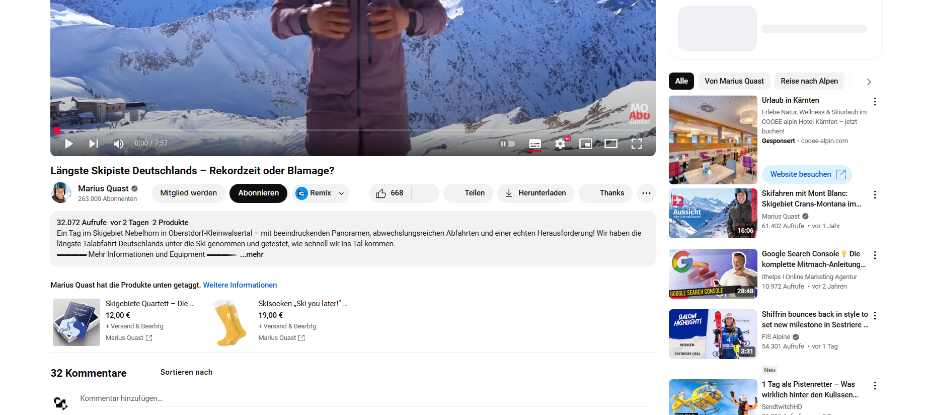 Videovorschläge (Suggested Videos) findest du rechts neben einem Video. Der YouTube Algorithmus schlägt hier passende Videos vor.