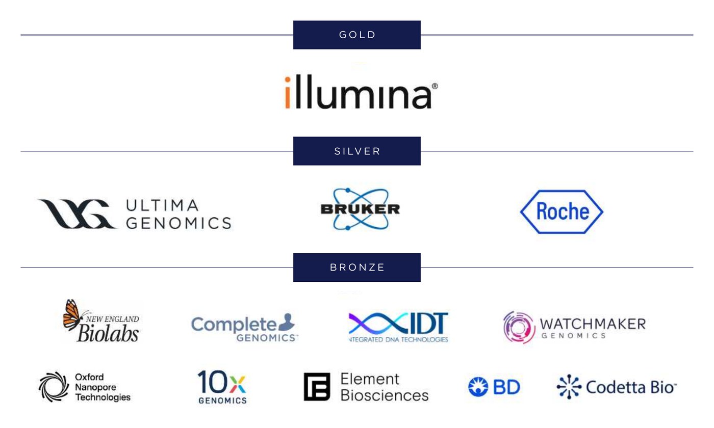 Gold, Silver and Bronze sponsors of the 2026 AGBT General Meeting