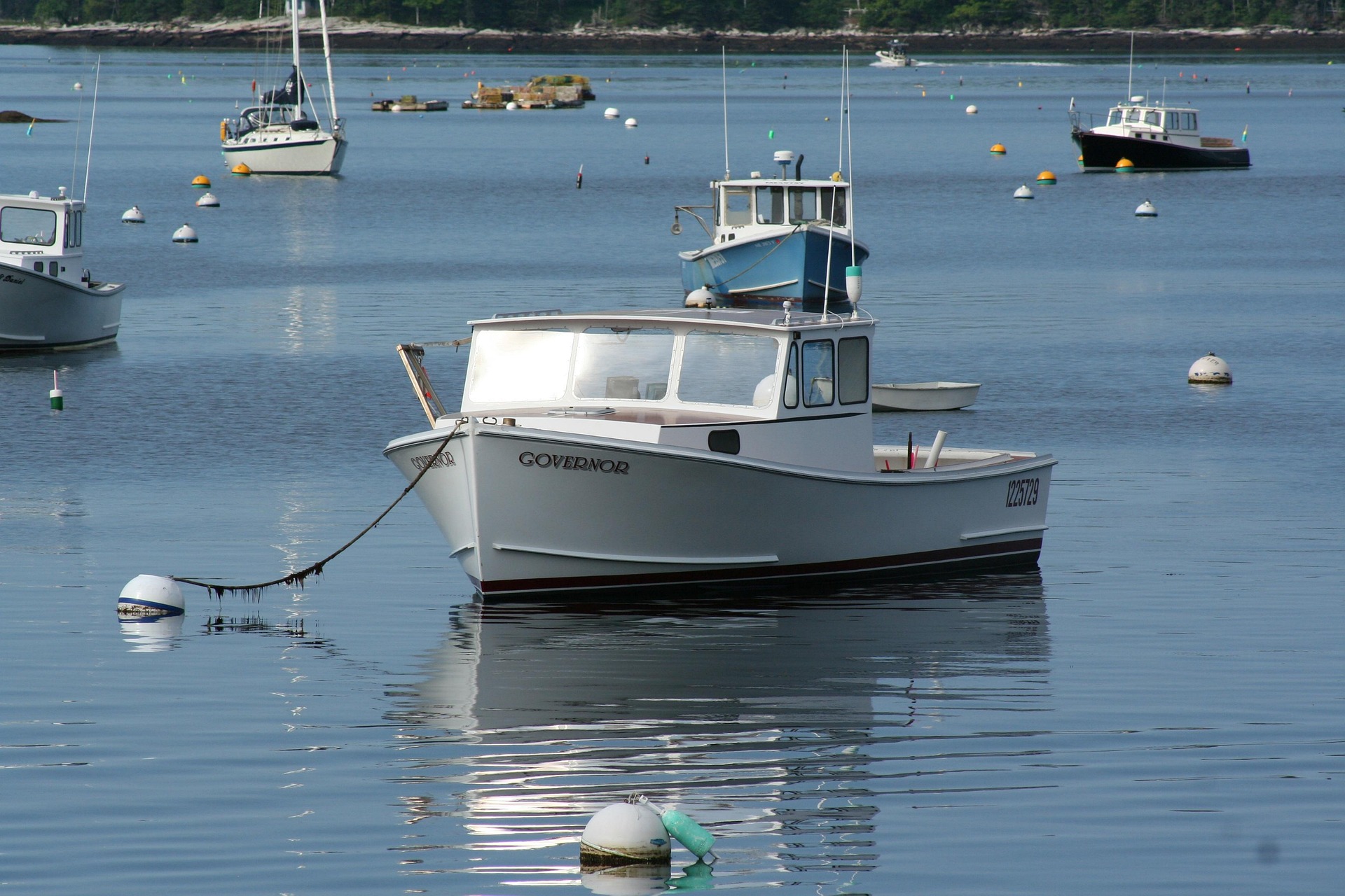 A lobster boat working off the New England coast