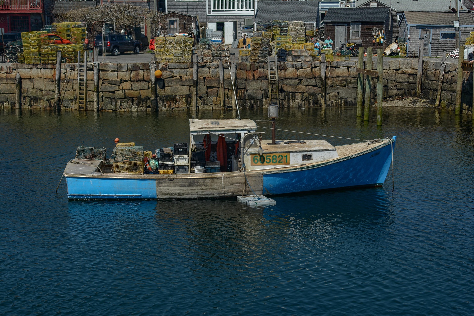 Fishing boats in Rockport harbour, Massachusetts