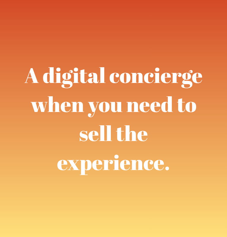 Text on orange gradient background: I don't design from a form. I show up.