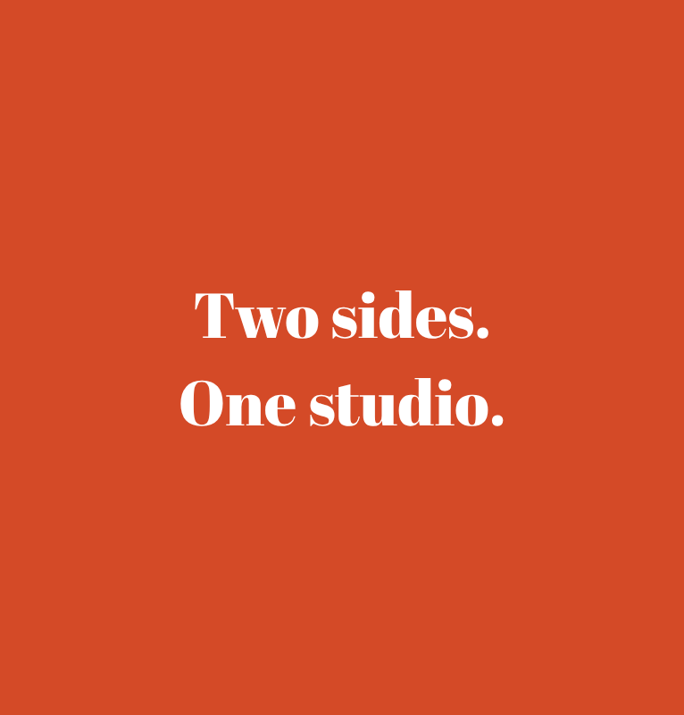 White text saying 'Let's go.' on a solid burnt orange background.