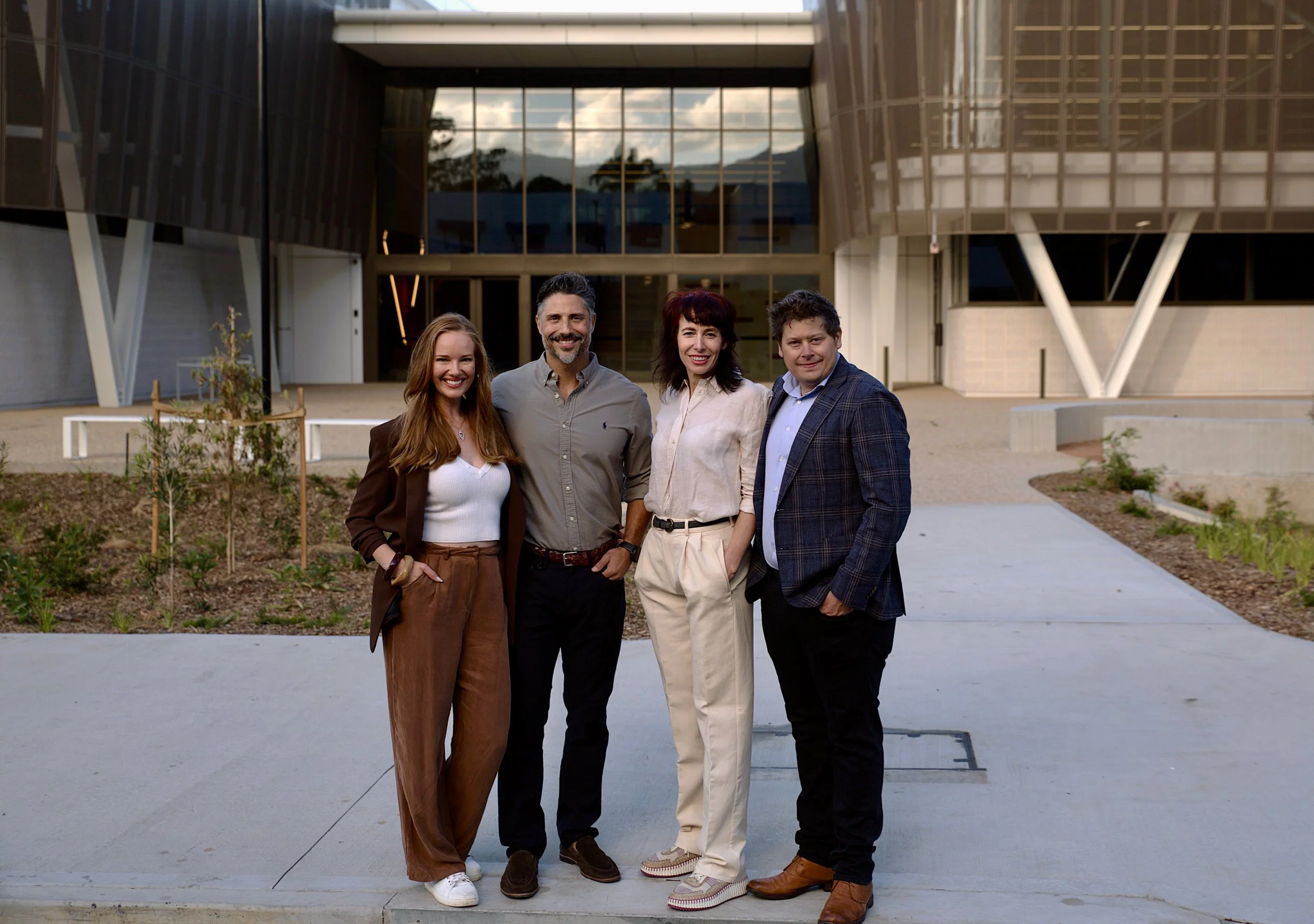 Dr Oscar Horky, Katie Horky, Dr Meghan Dares and Wynter Dares outside the Bruce Gordon Centre ahead of the launch of Phoenix Health Co in Wollongong.