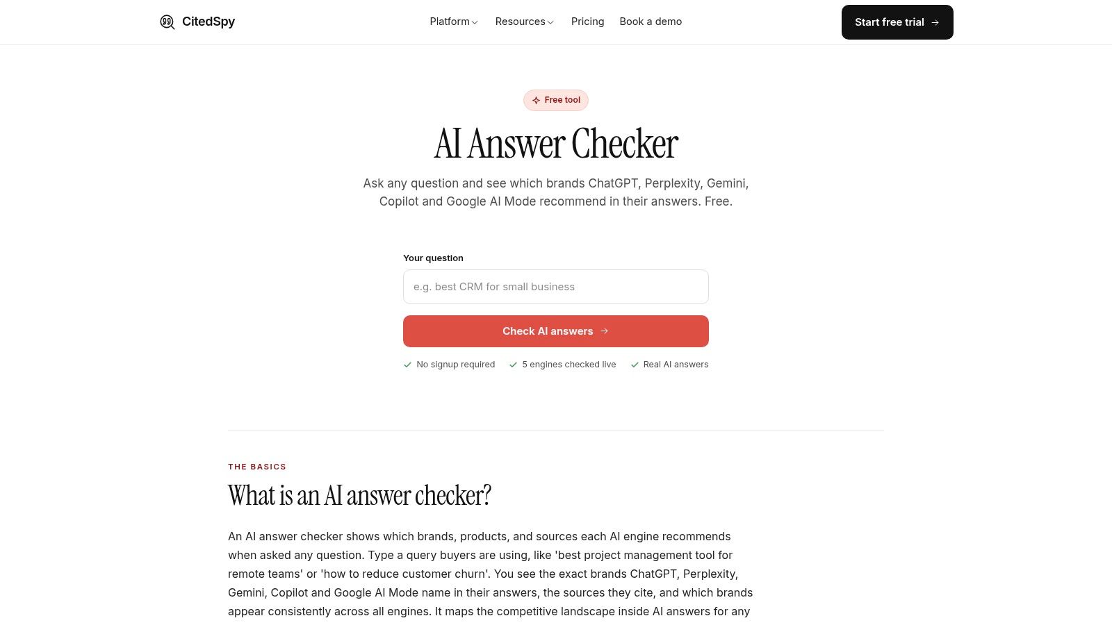 CitedSpy AI Answer Checker