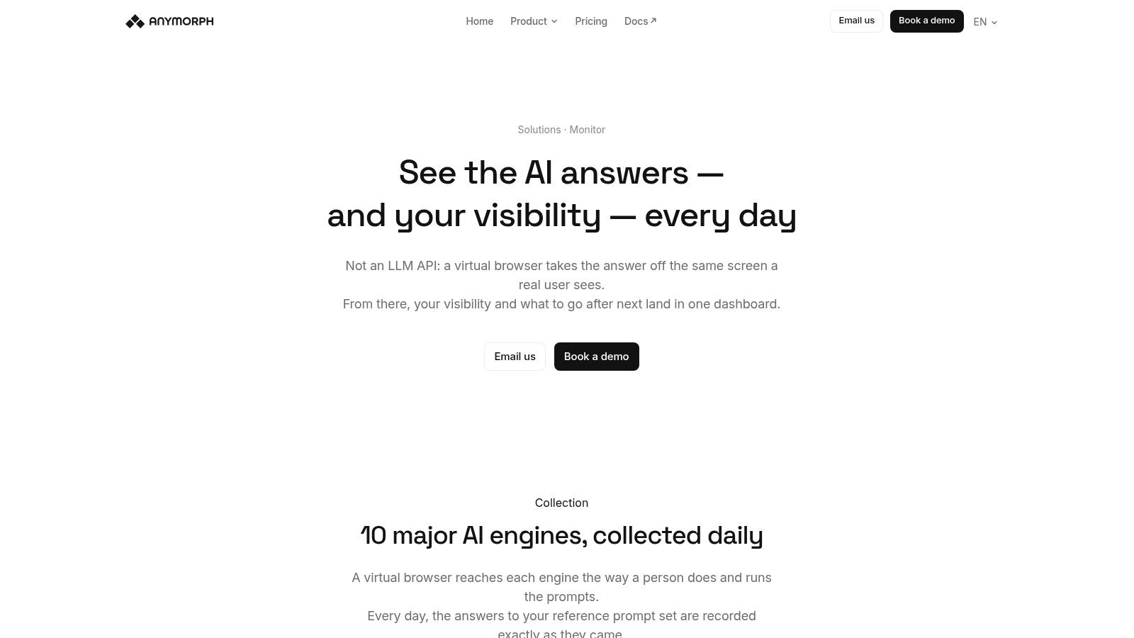 Anymorph Monitor for Multi-Engine AI Answers