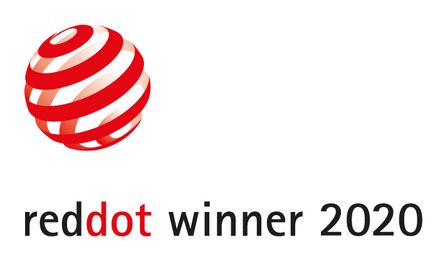 Red Dot Winner 2020 design award logo.