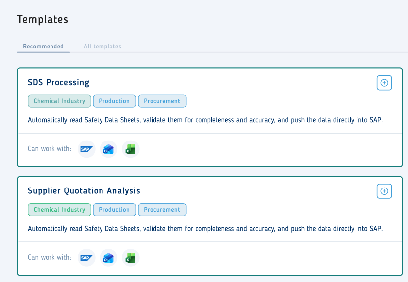 Microbrains UI with the preconfigured Templates