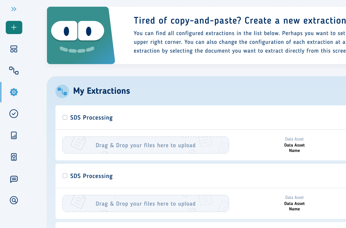 Microbrains UI with the Extractions Page