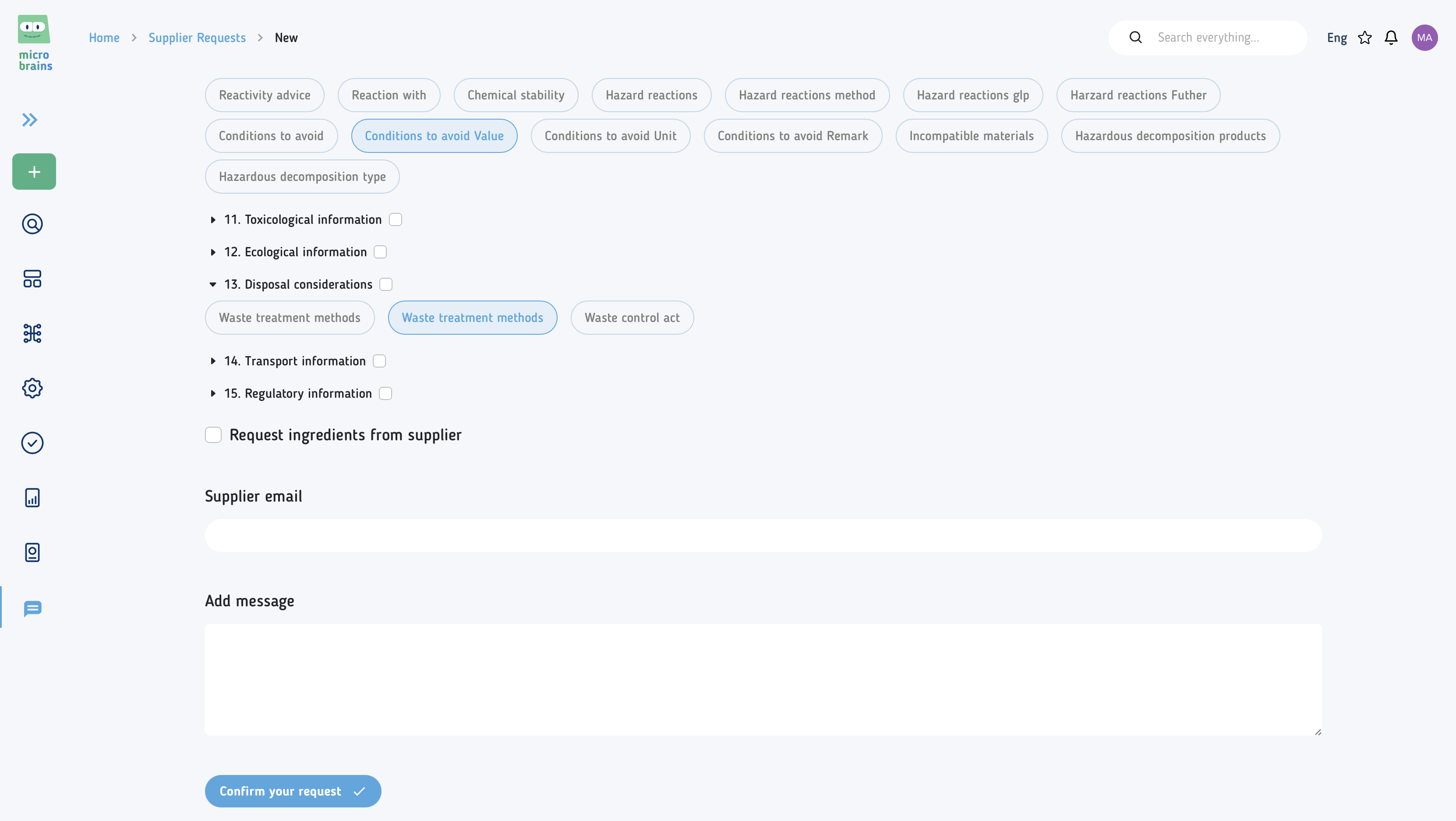 Microbrains UI with the Request Feature