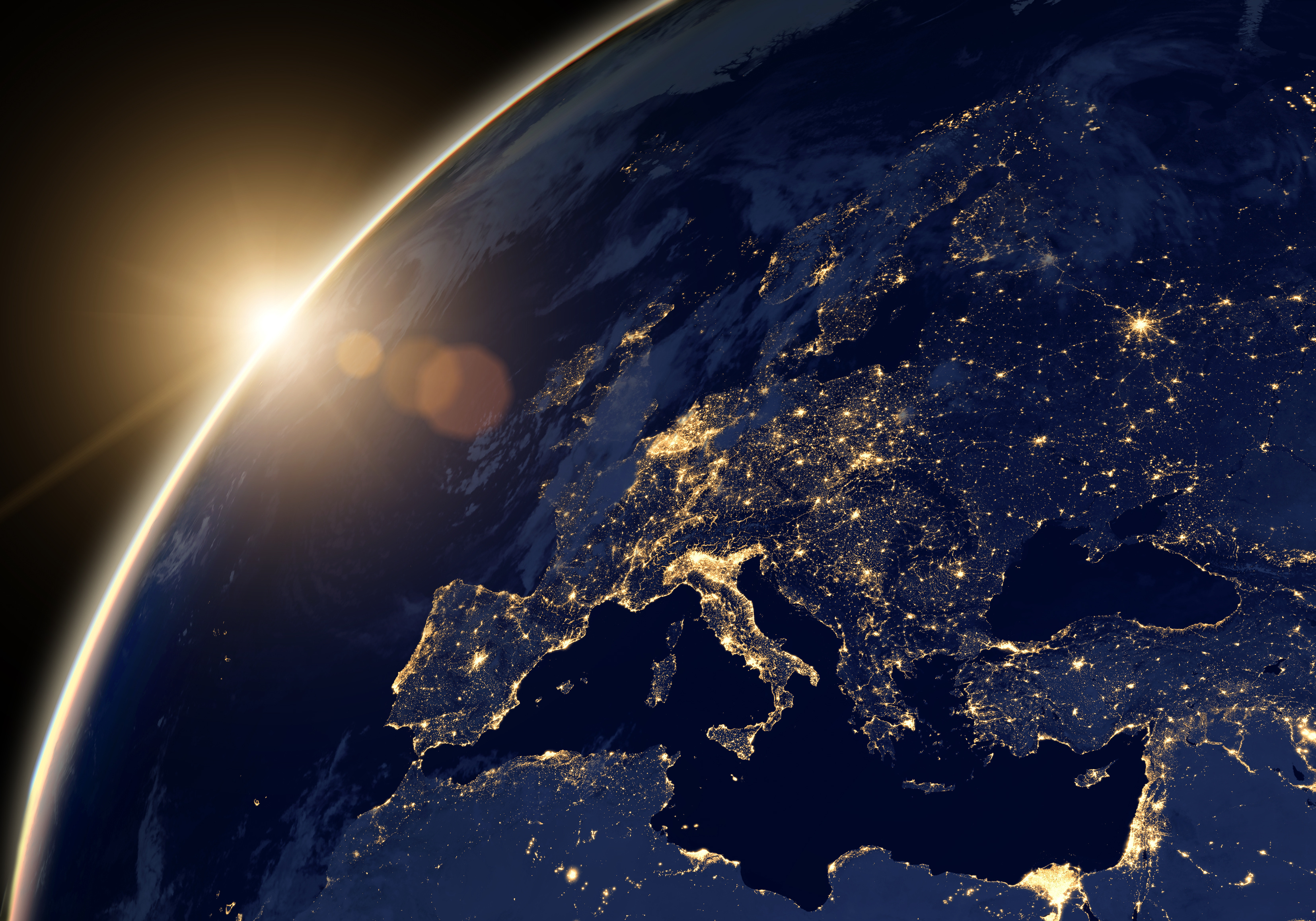 Th earth and europe from the top.
