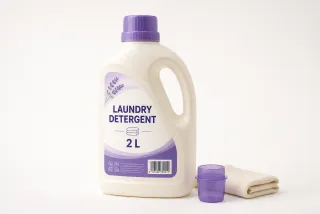 Bottle of laundry detergent