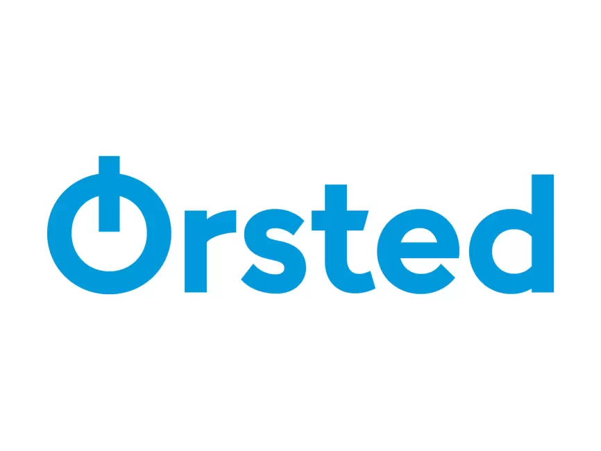 Ørsted company logo in blue, with a stylized letter O that resembles a power button.