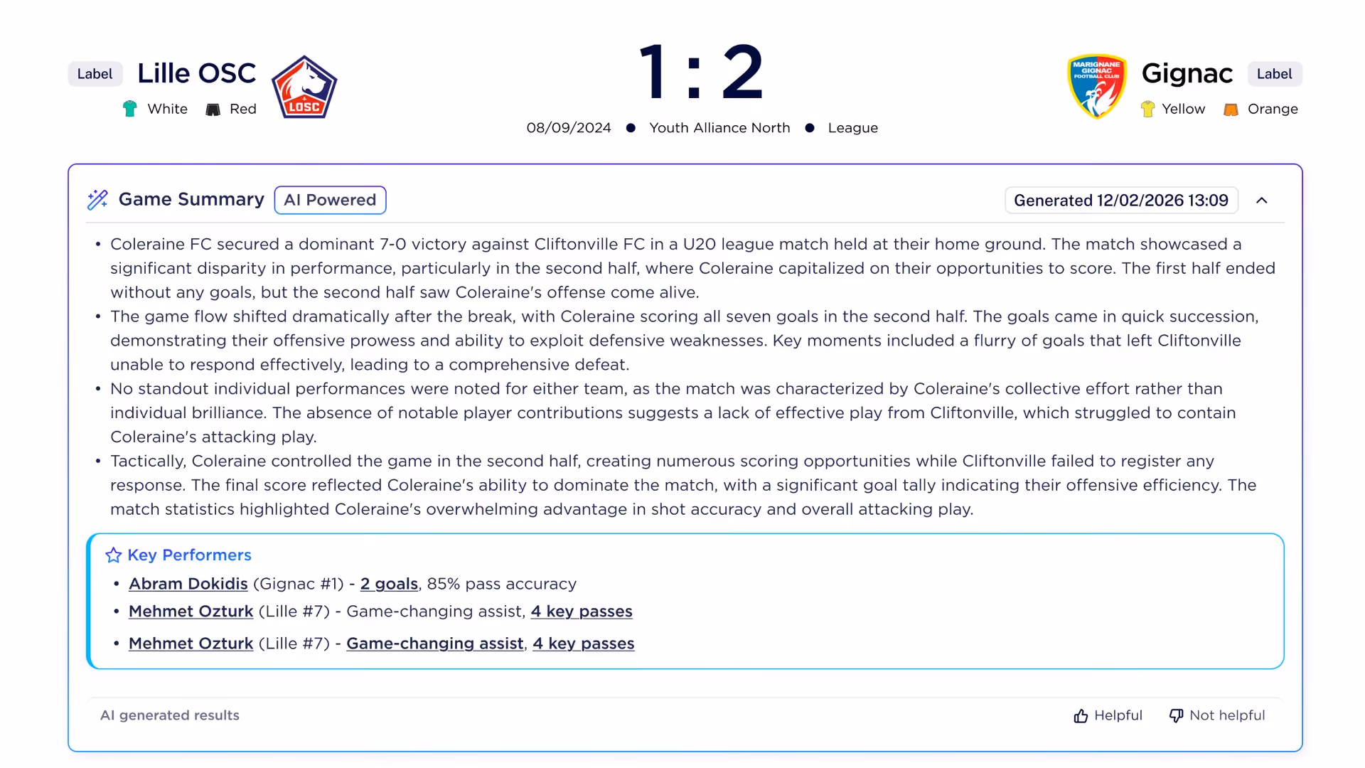 AI game summary turning match data into key insights