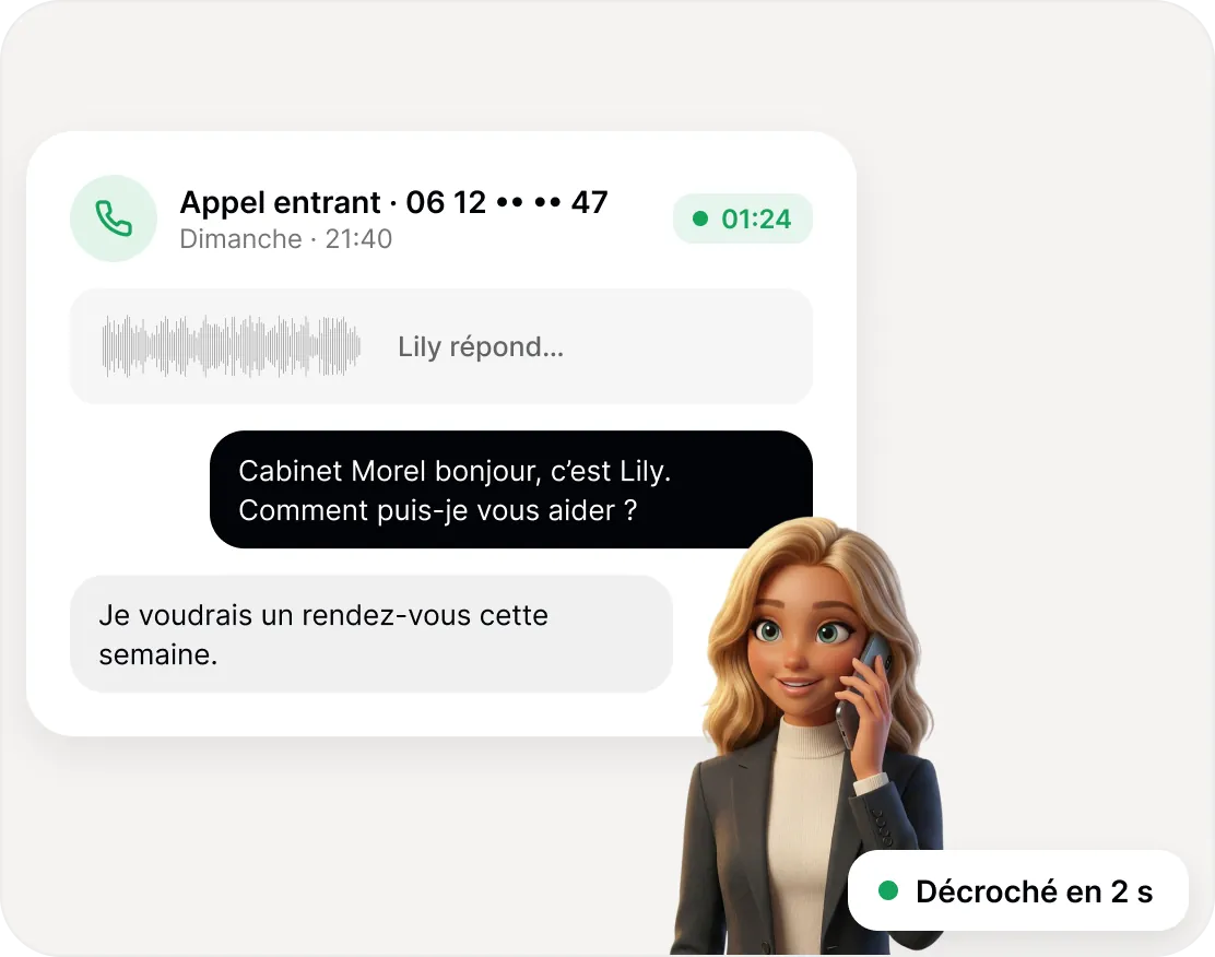 Appel entrant du dimanche soir décroché en 2 secondes