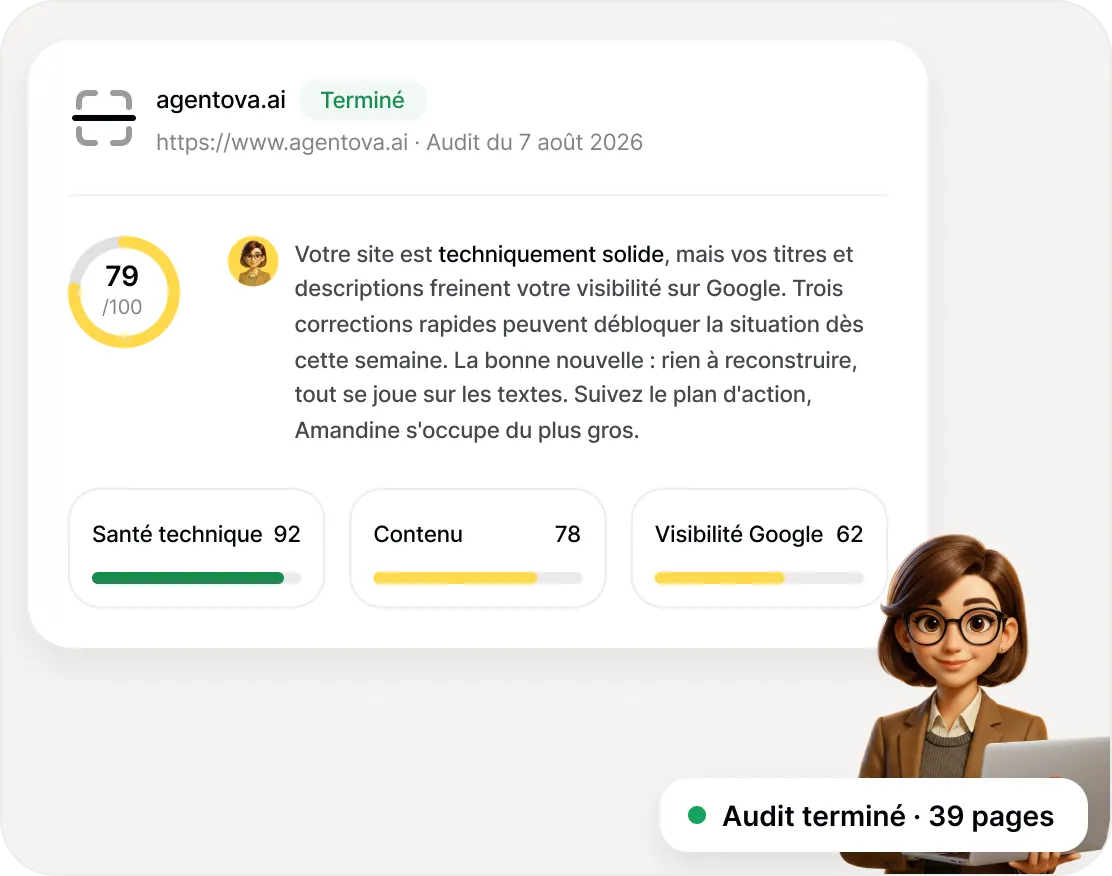 Résultat d'un audit SEO : verdict et trois notes