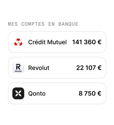 Comptes bancaires synchronisés
