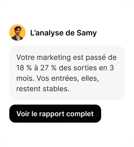Commentaire de Samy sur l'évolution des dépenses