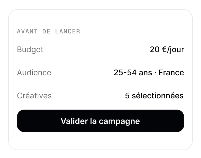 Récapitulatif de campagne à valider
