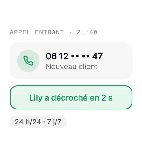 Aperçu de la fonctionnalité « Appels entrants »