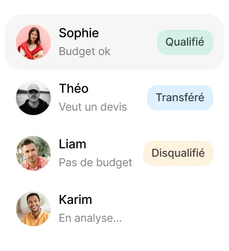 Lead qualifié selon budget, secteur et urgence