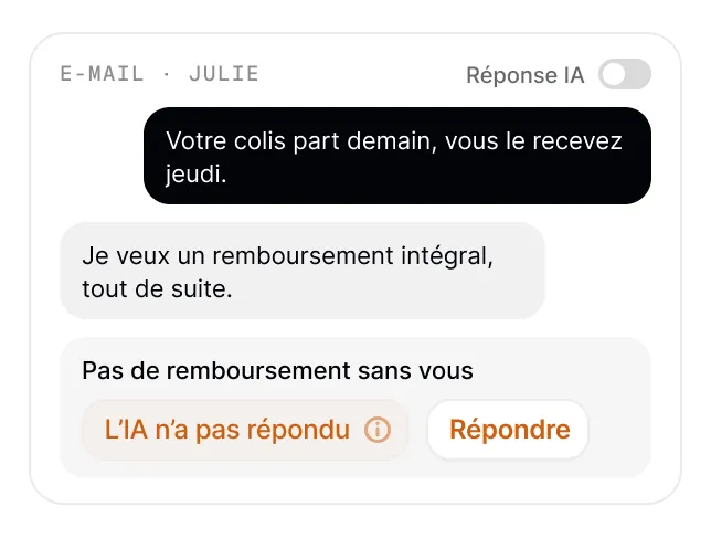 Réglages des règles de réponse de l'agent
