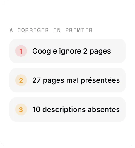 Trois corrections prioritaires