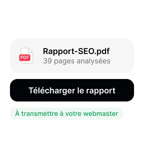 Rapport SEO en PDF à télécharger