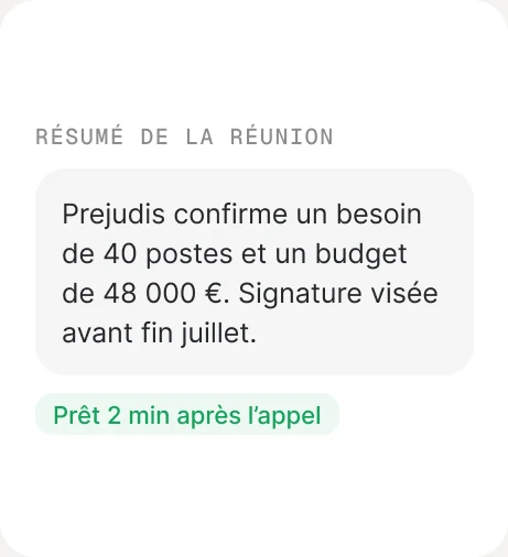 Aperçu de la fonctionnalité « Résumé automatique »