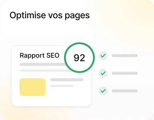 Optimise vos pages : rapport SEO avec une note de 92