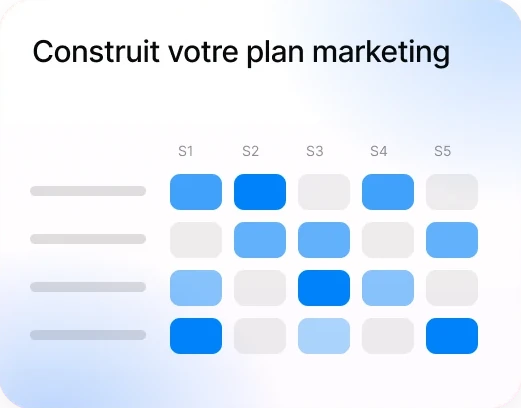 Construit votre plan marketing : planning marketing sur cinq semaines