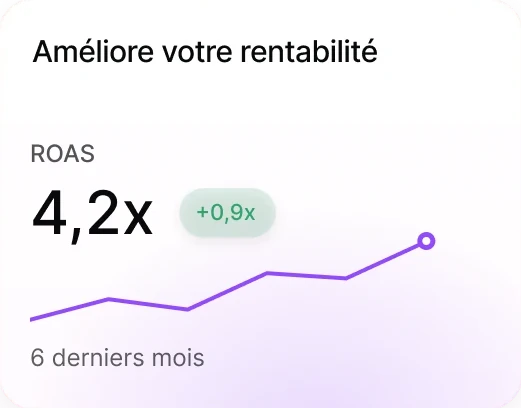 Améliore votre rentabilité : ROAS de 4,2x sur six mois