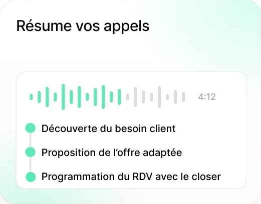 Résume vos appels : résumé d’un appel en trois points