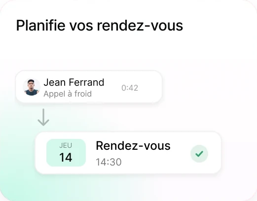 Planifie vos rendez-vous : appel transformé en rendez-vous