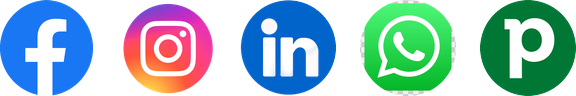 Logos Facebook, Instagram, LinkedIn, WhatsApp et Pinterest