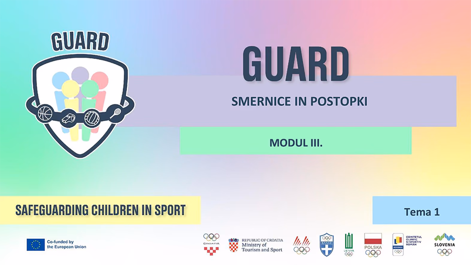 GUARD Smernice in postopki, modul III – Safeguarding children in sport