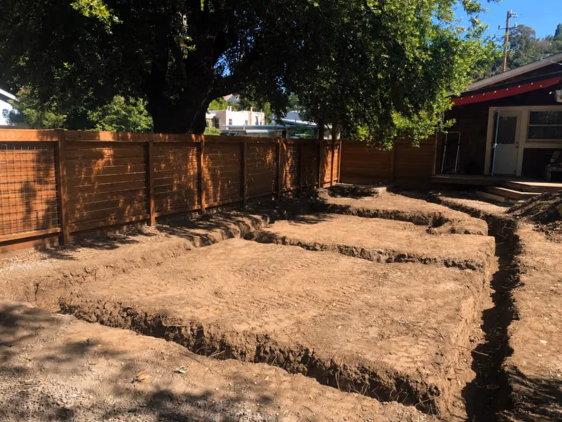 Foundation trenches before an ADU build